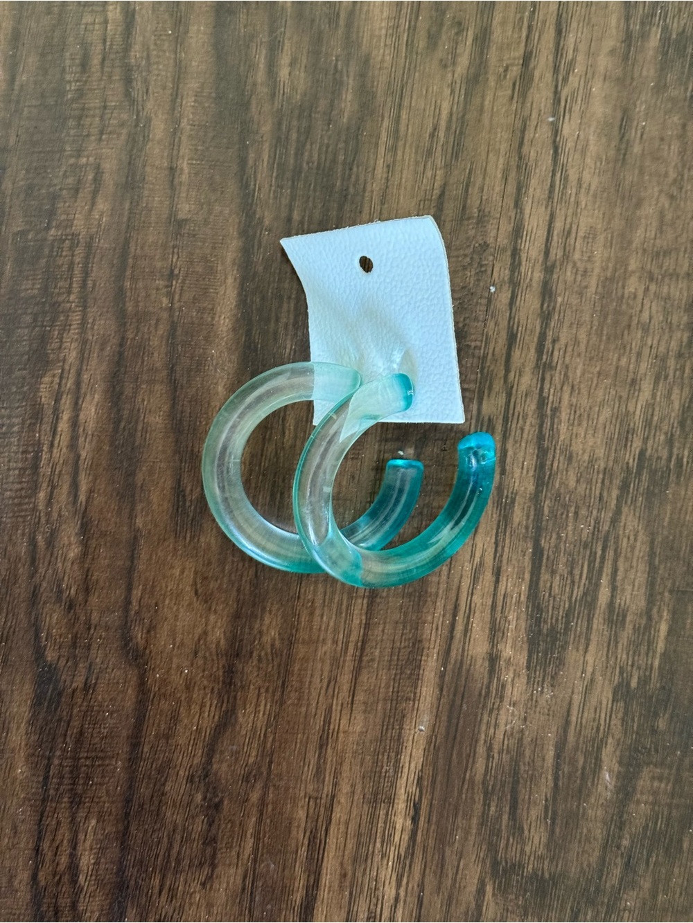 Free People Translucent Teal Hoop Earrings